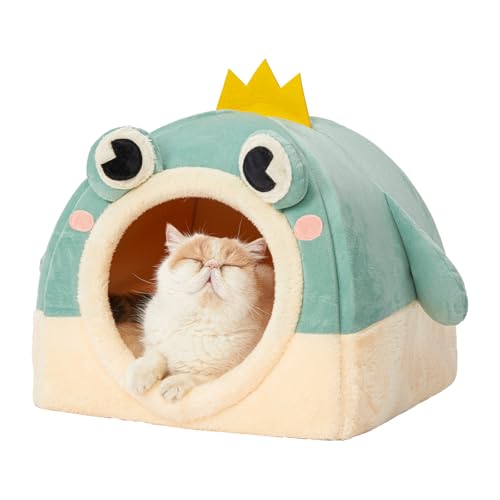 Jiupety Katzenhöhle und Hundehöhle Kleine Hunde, 2-in-1 Faltbare Katzenbett, Nettes Warmes Katzenbett Höhle mit Abnehmbarem Waschbaren Kissen, 43 cm Katzenhaus Indoor, Grün Jiupety Katzenhöhle und Hundehöhle Kleine Hunde, 2-in-1 Faltbare Katzenbett, Nettes Warmes Katzenbett Höhle mit Abnehmbarem Waschbaren Kissen, 43 cm Katzenhaus Indoor, Grün von Jiupety