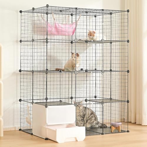 Jiupety Katzenkäfig mit Katzenklo, DIY-Gehege, großes Laufstall, abnehmbar, großer Übungsplatz, 104,1 cm L x 71,1 cm B x 139,7 cm H Jiupety Katzenkäfig mit Katzenklo, DIY-Gehege, großes Laufstall, abnehmbar, großer Übungsplatz, 104,1 cm L x 71,1 cm B x 139,7 cm H von Jiupety