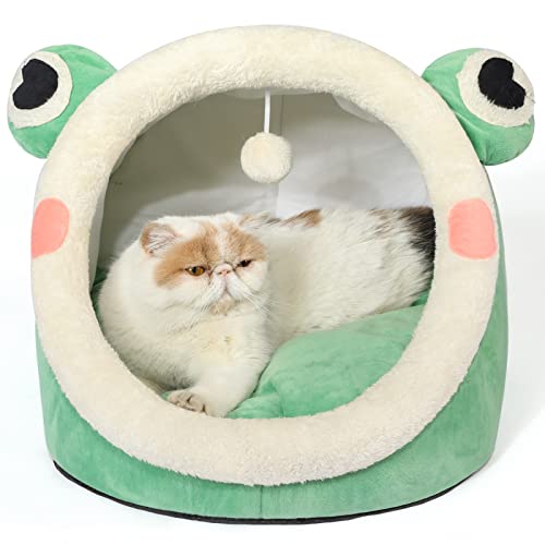 Jiupety Nettes Katzenhöhle, Katzen höhle Katzen bettchen, Katzenbett höhle L (45 cm x 43 cm x 37 cm), Katzenhaus mit rutschfestem Boden, Katzenkorb mit Waschbare Abnehmbare Kissen, Grün Jiupety Nettes Katzenhöhle, Katzen höhle Katzen bettchen, Katzenbett höhle L (45 cm x 43 cm x 37 cm), Katzenhaus mit rutschfestem Boden, Katzenkorb mit Waschbare Abnehmbare Kissen, Grün von Jiupety