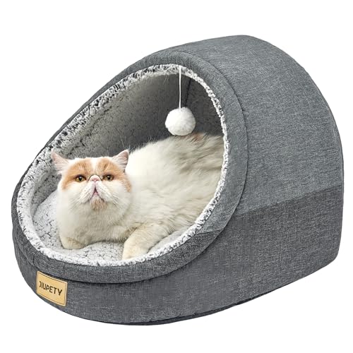 Jiupety Nettes Katzenhöhle große Katzen, Hundehütte Hundehöhle Kleine Hunde, Katzenbett mit Anti-Rutsch Boden, Katzenhöhle mit Waschbare Abnehmbare Kissen, L(48 cm x 43 cm x 41 cm), Dark Gray Jiupety Nettes Katzenhöhle große Katzen, Hundehütte Hundehöhle Kleine Hunde, Katzenbett mit Anti-Rutsch Boden, Katzenhöhle mit Waschbare Abnehmbare Kissen, L(48 cm x 43 cm x 41 cm), Dark Gray von Jiupety