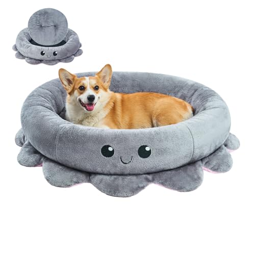 Jiupety Hundebett Rund Grosse Hunde, Hundebett mit Octopus Form, Kissen Katze mit Waschbarem, 91 cm Hunde Donut Rund für Große, Mittelgroße & Kleine Hunde, Grau Jiupety Hundebett Rund Grosse Hunde, Hundebett mit Octopus Form, Kissen Katze mit Waschbarem, 91 cm Hunde Donut Rund für Große, Mittelgroße & Kleine Hunde, Grau von Jiupety