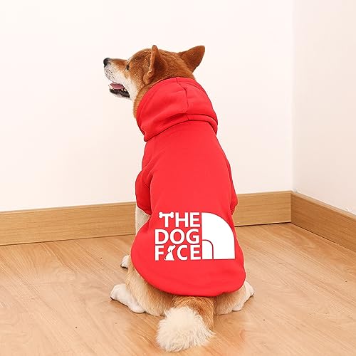 Hunde-Kapuzenpullover, bequem, weich und atmungsaktiv, modisches Hunde-Sweatshirt, trendiges Hunde-Kapuzenpullover, für kleine, mittelgroße und große Hunde (rot, XXXXL (Brustumfang: 78 cm, Rücken: 63 cm)) Hunde-Kapuzenpullover, bequem, weich und atmungsaktiv, modisches Hunde-Sweatshirt, trendiges Hunde-Kapuzenpullover, für kleine, mittelgroße und große Hunde (rot, XXXXL (Brustumfang: 78 cm, Rücken: 63 cm)) von JizahPET