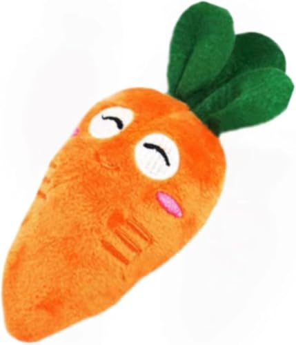 Jizlan 1 x orangefarbenes, weiches Plüsch-Kauspielzeug für Hunde, Katzen, Geburtstag, Weihnachten, Quietschspielzeug von Jizlan