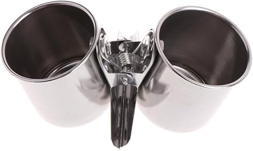 Silberfarbene Papageien-Futterschalen zum Aufhängen, Haustier, Tier, Edelstahl, Vogelkäfig-Schalen für Käfig, Sittiche, Vogelkäfig-Zubehör, geeignet für kleine und mittelgroße Vögel von Jizlan