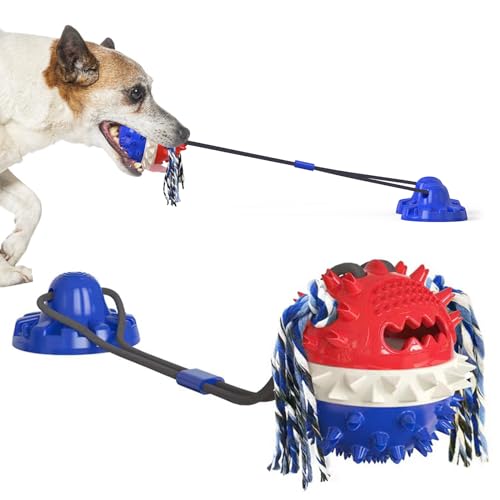 Jkzvicis Zerrspielzeug für Hunde, Kauspielzeug für Hunde, die gerne nagen, Langeweile Hundespielzeug, Seilspielzeug, Saugnapf-Hundespielzeug, interaktives Spielzeug geeignet zur Stimulierung von von Jkzvicis