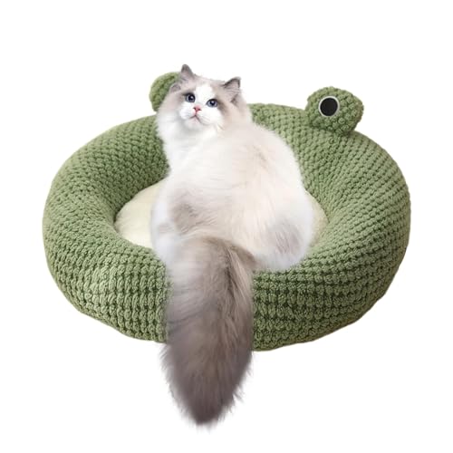 Jlkegfdf Katzenbett | Beruhigendes Hundebett - Waschbares Hundebett Plüsch Katzenbett Katzenbetten Wasserdicht Froschaugen Design für Katzen Kleine Hunde von Jlkegfdf