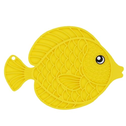 Jlkegfdf Hunde-Leckmatte für langsames Füttern, Fischform, sicheres Leckspielzeug für Hunde mit Saugnapf, langsames Füttern, Welpenanreicherungsspielzeug, Silikon-Hunde-Leckpad für Hunde, Katzen von Jlkegfdf