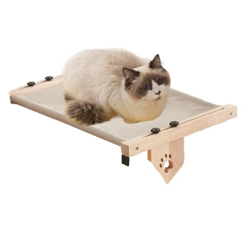 Jlkegfdf Katzen-Sitzstange für Indoor-Katzen, Holz-Fensterbank- – verstellbares Katzen-Fensterbank-Nest, Katzen-Hängematten-Sitz mit gepolstertem Bettbezug zum Schlafen, Spielen, Klettern Jlkegfdf Katzen-Sitzstange für Indoor-Katzen, Holz-Fensterbank- – verstellbares Katzen-Fensterbank-Nest, Katzen-Hängematten-Sitz mit gepolstertem Bettbezug zum Schlafen, Spielen, Klettern von Jlkegfdf