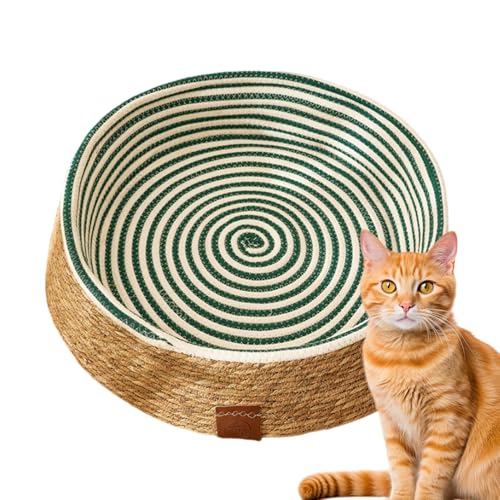 Jlkegfdf Katzennest | Rattan-Web-Katzenliege, gewebtes Katzenbett – gemütliches Kätzchenbett, Weiden-Hundebett, Katzenkorb für Kaninchen, kleine Haustiere, Indoor-Katzen von Jlkegfdf