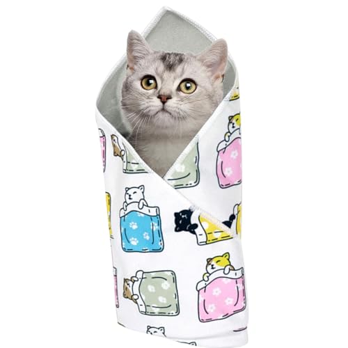 Jlkegfdf Katzenwickel zum Schneiden von Nägeln, selbstklebende verstellbare Decke zum Umwickeln von Katzen – Burrito-Wrap, multifunktionales Haustierwerkzeug, kratzfeste Anti-Flucht-Tasche von Jlkegfdf