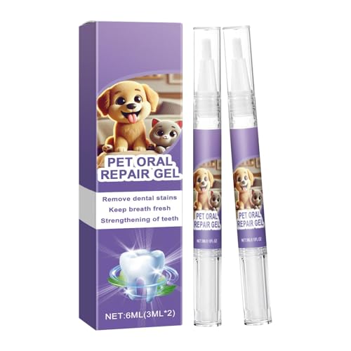 Jlkegfdf Pet Oral Repair Gel für Hunde – 2 x Hundezahnreinigungsgel – Natürliches Mundaufhellungsgel für Haustiere, Hundezahnreinigungsgel, 6 ml für Hunde und Katzen von Jlkegfdf