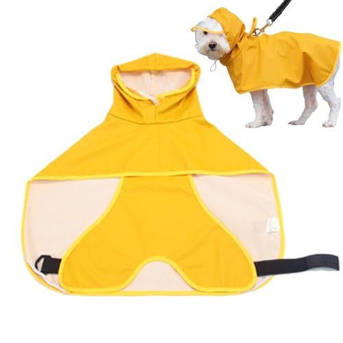 Jlkegfdf Verstellbarer Hunde-Regenmantel, wasserdicht, mit Kapuze, gelbe Hundekleidung, modischer Regenponcho für Spaziergänge, Reisen, Alltag Jlkegfdf Verstellbarer Hunde-Regenmantel, wasserdicht, mit Kapuze, gelbe Hundekleidung, modischer Regenponcho für Spaziergänge, Reisen, Alltag von Jlkegfdf
