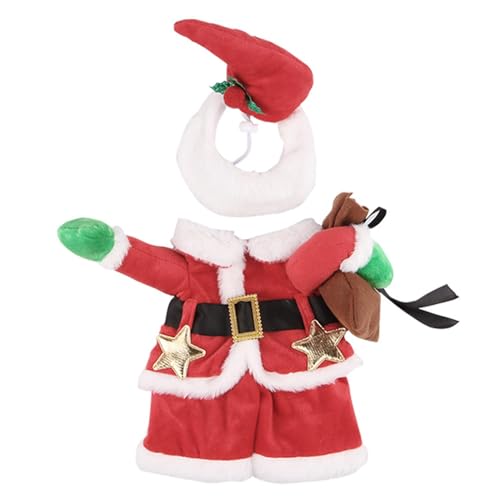 Jlkegfdf Weihnachtliches Haustierkostüm | Cosplay Katzen Kostüm - Weihnachtsmütze Schal Cosplay Zubehör für Haustiere Hund Welpen Kätzchen von Jlkegfdf