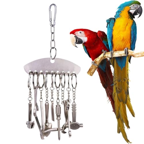 Vogelspielzeug aus Edelstahl – Kau-Puzzle-Spielzeug, Glockenanhänger | mittelgroße und große langlebig, Spielzeug Conures Finken, Kakadus, Lovebirds interaktives Vogel-Puzzle, Kauspielzeug Vogelspielzeug aus Edelstahl – Kau-Puzzle-Spielzeug, Glockenanhänger | mittelgroße und große langlebig, Spielzeug Conures Finken, Kakadus, Lovebirds interaktives Vogel-Puzzle, Kauspielzeug von Jlkegfdf