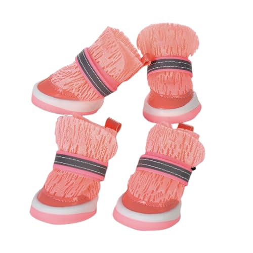 Atmungsaktive Hundeschuhe,Leichte Welpenstiefelchen - 4 Stück Pfotenschutz Für Outdoor Spaziergänge Wandern von Jlobnyiun