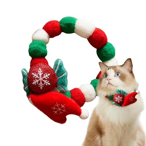Halsband aus Plüsch für Welpen, Halsband für Haustiere mit Kugeln aus Plüsch – Hundehalsband aus Plüsch – Weihnachtszubehör für Haustiere Halsband aus Plüsch für Welpen, Halsband für Haustiere mit Kugeln aus Plüsch – Hundehalsband aus Plüsch – Weihnachtszubehör für Haustiere von Jlobnyiun