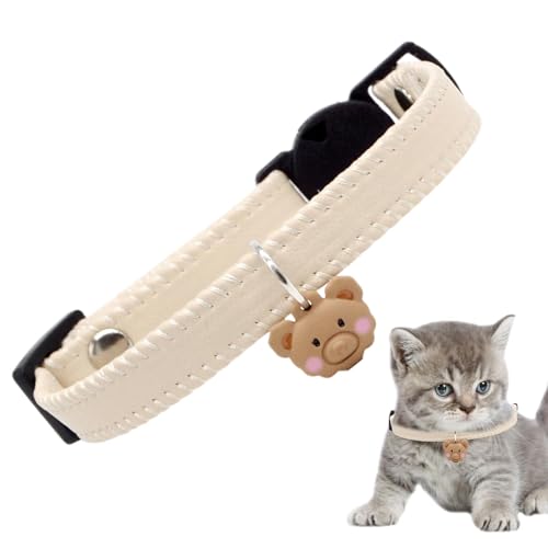 Haustierhalsband, Katzenhalsband, verstellbare Riemen aus Kunstleder für Haustiere, mit Teddybär-Anhänger, weiches Hundehalsband mit Schnellverschluss, Dekoration Haustierhalsband, Katzenhalsband, verstellbare Riemen aus Kunstleder für Haustiere, mit Teddybär-Anhänger, weiches Hundehalsband mit Schnellverschluss, Dekoration von Jlobnyiun