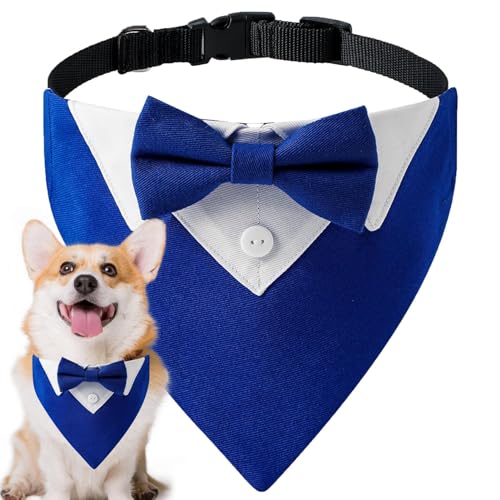 Hunde-Hochzeits-Bandana-Halsband | Hundehalsband Bandana Fliege | Verstellbares, atmungsaktives, formelles Hochzeits-Hundehalstuch, Hunde-Hochzeitsfliege für mittelgroße und große Hunde Hunde-Hochzeits-Bandana-Halsband | Hundehalsband Bandana Fliege | Verstellbares, atmungsaktives, formelles Hochzeits-Hundehalstuch, Hunde-Hochzeitsfliege für mittelgroße und große Hunde von Jlobnyiun