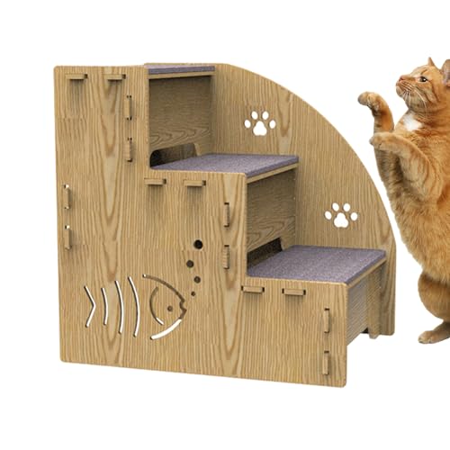 Hundekletterstufen - Holzleiter, Bett Zugangsrampe | Stabile Katze und Hundetreppen mit Nicht rutschfestem Mobilität, sicherer Mobilitätshilfe für ältere Haustiere, die zu Hause Sofa, Couch oder Bett Hundekletterstufen - Holzleiter, Bett Zugangsrampe | Stabile Katze und Hundetreppen mit Nicht rutschfestem Mobilität, sicherer Mobilitätshilfe für ältere Haustiere, die zu Hause Sofa, Couch oder Bett von Jlobnyiun