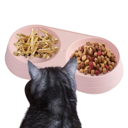 Hundenäpfe - Macaron erhöhte doppelte Hundenäpfe,Welpenfutter- und Wassernäpfe-Set, Fressnäpfe zum Füttern von kleinen, mittelgroßen Hunden, Katzen, Welpen von Jlobnyiun