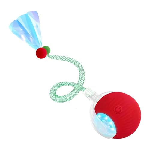 Jlobnyiun Interaktiver Hundeball - Automatische Intelligente Katzenbälle mit elastischem Netzschwanz,Haustierspiele für mentale Stimulation, Bewegung, Training, Jagdsimulation und für Jlobnyiun Interaktiver Hundeball - Automatische Intelligente Katzenbälle mit elastischem Netzschwanz,Haustierspiele für mentale Stimulation, Bewegung, Training, Jagdsimulation und für von Jlobnyiun