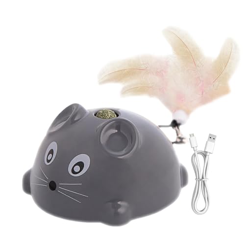 Jlobnyiun Quietschende Mäuse, Katzenspielzeug, mobil mit Katzengras und Glocke, wiederaufladbar, mit Fernbedienung, automatisches Drehen für Indoor-Katzen, Jagd Jlobnyiun Quietschende Mäuse, Katzenspielzeug, mobil mit Katzengras und Glocke, wiederaufladbar, mit Fernbedienung, automatisches Drehen für Indoor-Katzen, Jagd von Jlobnyiun