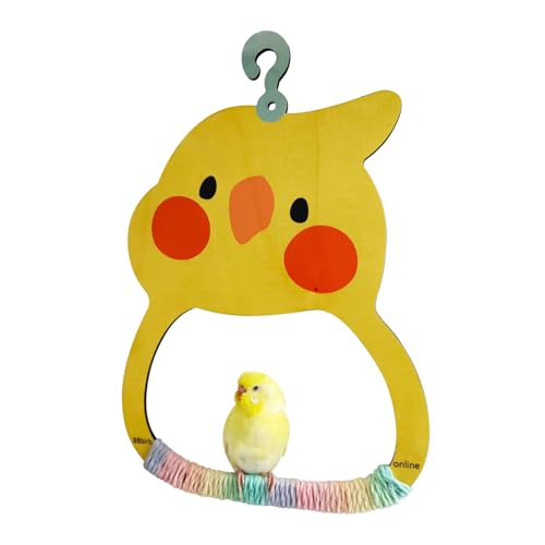 Jlobnyiun Vogelschaukeln für Sittiche | Schaukelspielzeug für Vögel im Käfig – Holzsitzstange, bunter Schnabelschleiftrainer, Lebensraumdekoration für Lovebird, Sittiche, Nymphensittiche von Jlobnyiun