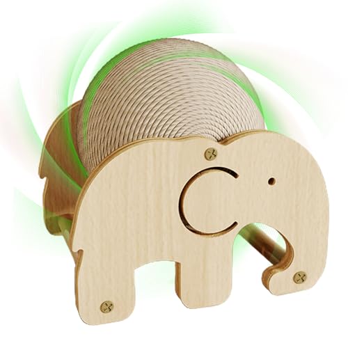 Kätzchen Seilspielzeug - Haltbares Sisalmaterial, stabile Holzplattform | Rollender Kratzerball mit rutschfestem Pad für Katzenkaninchen, körperliches Aktivitätsspielzeug für Haustiere, Fitnessspaß un von Jlobnyiun