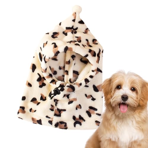 Katzen-Ohrabdeckung, Hundemütze, weiches, warmes Leoparden-Hundehalsband, niedliches Haustier-Snood mit Kordelzug, thermische Ohrenwärmermütze Katzen-Ohrabdeckung, Hundemütze, weiches, warmes Leoparden-Hundehalsband, niedliches Haustier-Snood mit Kordelzug, thermische Ohrenwärmermütze von Jlobnyiun