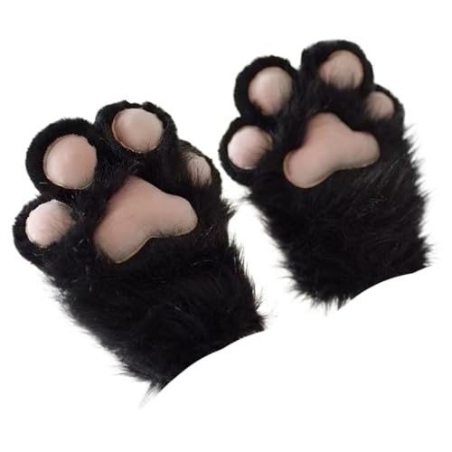 Katzenpfoten - Cartoon Plüschpfotenhandschuhe, süße Kätzchen Fäustlinge | Warmes weiches Tierkostüm gemütliche Winter im Freien Handwärmer für Erwachsene, Kinder, Mädchen, Cosplay, Themenparty von Jlobnyiun