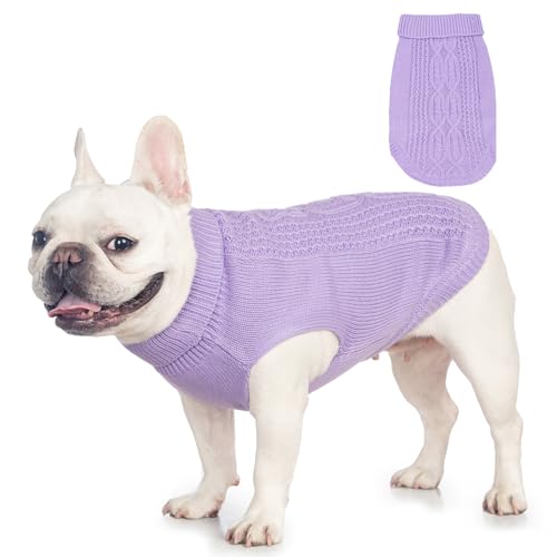 Jnancun Katzenpullover hält Ihre Haustiere gemütlich, 16 Farben, Rollkragenpullover, gestrickt, ärmellos, Hundepullover, Winter-Outfit für Katzen und kleine Hunde in der kalten Jahreszeit (Lila, XL) Jnancun Katzenpullover hält Ihre Haustiere gemütlich, 16 Farben, Rollkragenpullover, gestrickt, ärmellos, Hundepullover, Winter-Outfit für Katzen und kleine Hunde in der kalten Jahreszeit (Lila, XL) von Jnancun