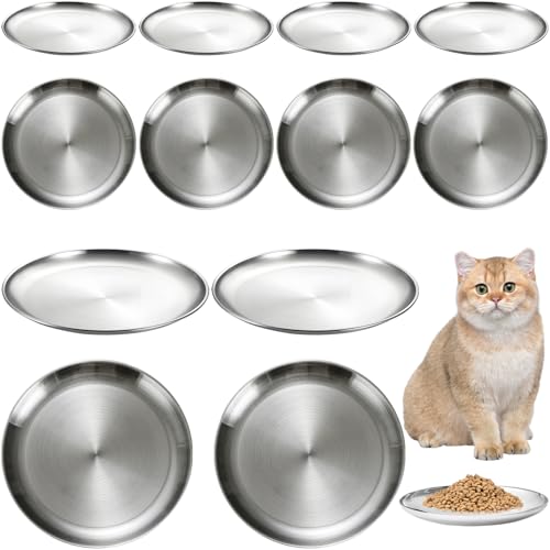 12 Stück Edelstahl-Katzenfutterschalen, kleine flache Katzenfutterschüssel, 17 cm, Katzennass-Futternäpfe, flache Katzenschale, kleine Haustierplatte für Kätzchen, Katze, Frettchen, streunende Katzen 12 Stück Edelstahl-Katzenfutterschalen, kleine flache Katzenfutterschüssel, 17 cm, Katzennass-Futternäpfe, flache Katzenschale, kleine Haustierplatte für Kätzchen, Katze, Frettchen, streunende Katzen von Jninexiu
