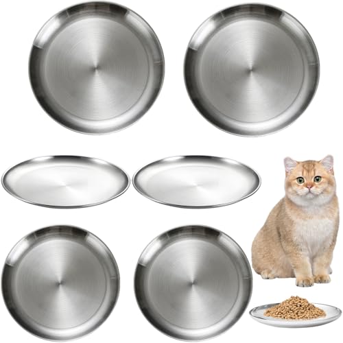 6 Stück Edelstahl-Katzenfutterschalen, kleine flache Katzen, Wassernapf, 17 cm, nasse Futternäpfe, flache Katzenschüssel, kleine Haustierplatte für Kätzchen, Katzen, Frettchen, streunende Katzen 6 Stück Edelstahl-Katzenfutterschalen, kleine flache Katzen, Wassernapf, 17 cm, nasse Futternäpfe, flache Katzenschüssel, kleine Haustierplatte für Kätzchen, Katzen, Frettchen, streunende Katzen von Jninexiu