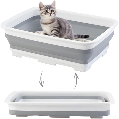 Kleine Katzentoilette für Kätzchen, offenes Töpfchen, Katzentoilette, tragbare Katzentoilette, Reisestreu, leicht zu reinigen und zusammenzubauen, 37 x 26 cm Kleine Katzentoilette für Kätzchen, offenes Töpfchen, Katzentoilette, tragbare Katzentoilette, Reisestreu, leicht zu reinigen und zusammenzubauen, 37 x 26 cm von Jninexiu