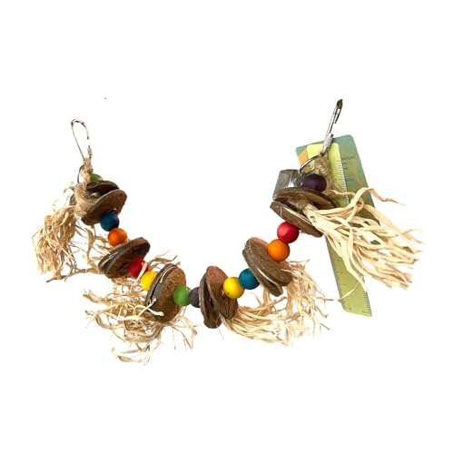 JoJoMonsta Parakeet-Spielzeug, Paradies-Serie, Glücksamulett, Papageien, Klettern und Kauen von Langeweile, handgefertigt, Vogelspielzeug, Papageienspielzeug-Set JoJoMonsta Parakeet-Spielzeug, Paradies-Serie, Glücksamulett, Papageien, Klettern und Kauen von Langeweile, handgefertigt, Vogelspielzeug, Papageienspielzeug-Set von JoJoMonsta