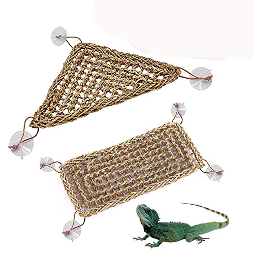 Joayuezo Eidechse Hängematte Lizard Reptile Hängematte Swing Lizard Flachdach Liege Spielzeug Aufhängen Bett Für Chamäleon, Eidechsen, Gecko, Schlangen (Rechteck&Dreieck) von Joayuezo