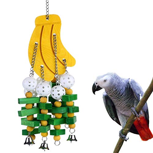 Joayuezo Papagei Vogel Kauspielzeug Natürliche Holz Papagei Blöcke Reißendes Spielzeug für Vögel, Papageien, Graupapageien (B) von Joayuezo