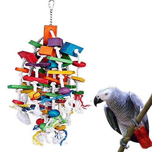Joayuezo Papagei Vogel Kauspielzeug Natürliche Holz Papagei Blöcke Reißendes Spielzeug für Vögel, Papageien, Graupapageien (C) von Joayuezo