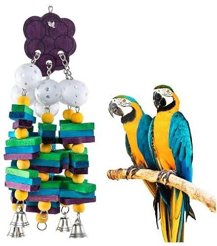 Joayuezo Papagei Vogel Kauspielzeug Natürliche Holz Papagei Blöcke Reißendes Spielzeug für Vögel, Papageien, Graupapageien (E) von Joayuezo
