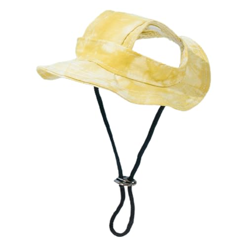 Hunde-Sonnenhüte für kleine Hunde – Welpen-Sonnenhut, Sommer-Fischerhut mit Ohrlöchern, 18,5 x 18,5 x 2 cm, verstellbares Hundevisier, breite Krempe, Haustierhüte für den Außenbereich, UV-Schutz von Joberio