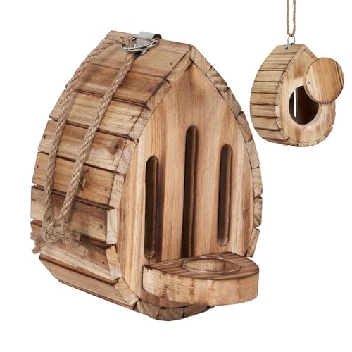 Joberio Hölzerne Schmetterlings-Futterstation, Garten-Schmetterlingshaus | Futterhaus für Schmetterlinge aus | Garten-Schmetterlings-Wasser-Futterbox für Hofbaum-pädagogische Dekoration von Joberio
