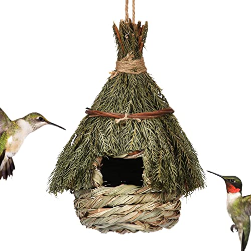 Joberio Kolibri-Nest-Dekor - Handgewebtes Kolibri-Nest | Gras-Hänge-Vogelhütte Vogelschutzbucht für hängenden Garten im Freien, Balkon, Veranda, Baumstamm Joberio Kolibri-Nest-Dekor - Handgewebtes Kolibri-Nest | Gras-Hänge-Vogelhütte Vogelschutzbucht für hängenden Garten im Freien, Balkon, Veranda, Baumstamm von Joberio