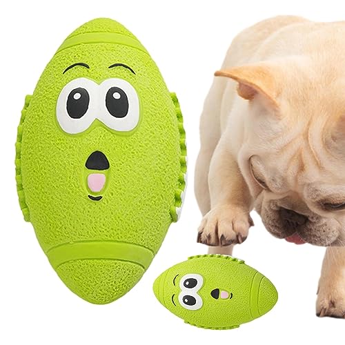 Joberio Quietschball Hundespielzeug - Weiches Hundespielzeug aus Gummi mit lustigem Gesichtsausdruck - Langlebige, interaktive, quietschende Spielzeugbälle, kauendes, quietschendes Spielzeug von Joberio