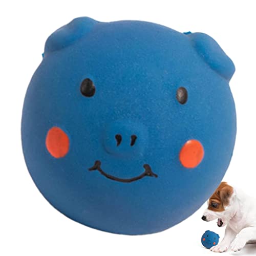 Joberio Quietschende Spielzeuge für Hunde - Cartoon-Schwein-Form-Welpen-Ball-Spielzeug - Bissfestes interaktives Beißspielzeug für Haustiere großer/mittlerer/Rassen von Joberio