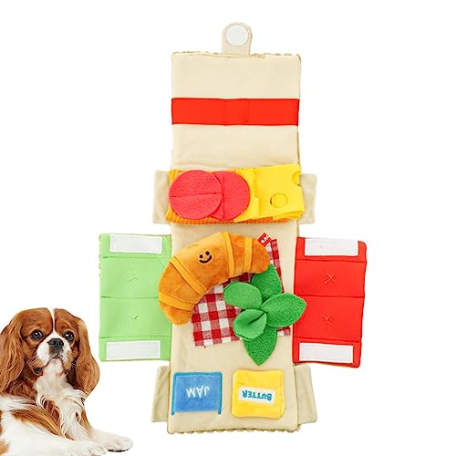 Joberio Schnüffelspielzeug für Hunde | Interaktives Hunde-Croissant-Spielzeug mit quietschendem Futter - Snuffle Futtersuche-Instinkt-Trainings-Welpenspielzeug für Katzen und Hunde von Joberio