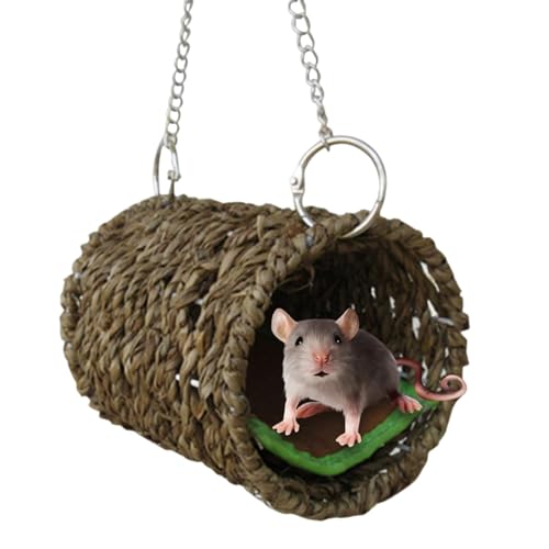 Meerschweinchenbett – Kleintierversteck mit Matte, handgewebtes Gras-Chinchilla-Spielzeug, Kleintier-Tunnel für Hamster, Mäuse, , Chinchillas, Igel, fliegendes Eichhörnchen Meerschweinchenbett – Kleintierversteck mit Matte, handgewebtes Gras-Chinchilla-Spielzeug, Kleintier-Tunnel für Hamster, Mäuse, , Chinchillas, Igel, fliegendes Eichhörnchen von Joberio
