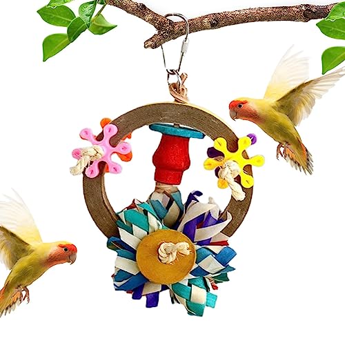 Vogelfutterspielzeug | Buntes Käfigspielzeug aus Papierstreifen,Vogelwerkzeug im Metallhaken-Design für Wellensittiche, Turteltauben, Nymphensittiche und Sittiche Joberio von Joberio