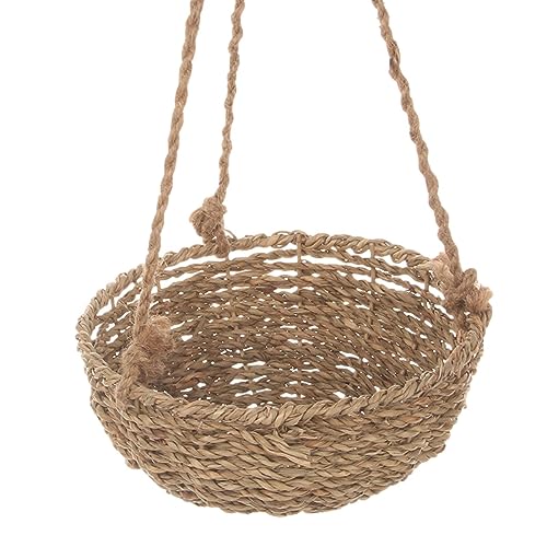 Vogelnest für den Innenbereich, Rattan-Papageienhaus, hängendes Papageienhüttenhaus mit praktischer Schlaufenoberseite, Papageiennest mit rustikalem Stil, tragbare Vogelhäuser von Joberio