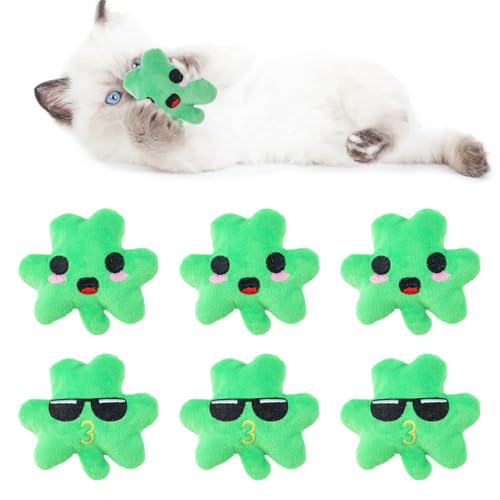 Jocomoni St. Patrick's Day Kleeblatt-Katzenminze-Spielzeug, für den Innenbereich, Kleeblatt-Form, interaktives Kauspielzeug für Katzen, Kätzchen, Innenbereich, festlich, Urlaub, Katzenliebhaber, Jocomoni St. Patrick's Day Kleeblatt-Katzenminze-Spielzeug, für den Innenbereich, Kleeblatt-Form, interaktives Kauspielzeug für Katzen, Kätzchen, Innenbereich, festlich, Urlaub, Katzenliebhaber, von Jocomoni