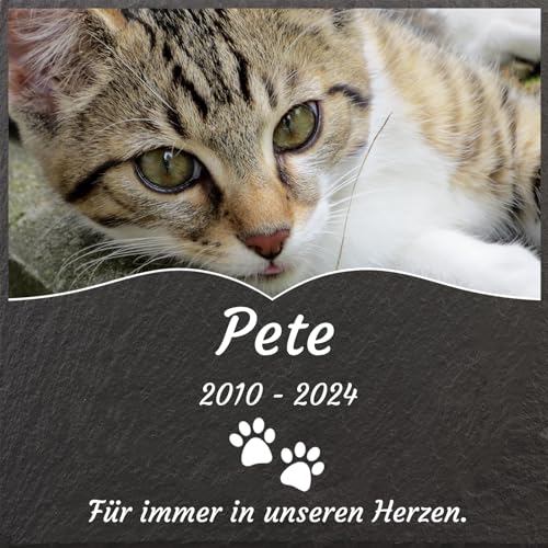 Jodimitty Grabstein Hund Katze Haustier personalisierte Farbe Foto & Name & Lebensspanne & Nachricht & Muster, Grabplatte Gedenkstein Tombstone mit Gravur für Drinnen Draußen, Quadrat, 15cm/20cm Jodimitty Grabstein Hund Katze Haustier personalisierte Farbe Foto & Name & Lebensspanne & Nachricht & Muster, Grabplatte Gedenkstein Tombstone mit Gravur für Drinnen Draußen, Quadrat, 15cm/20cm von Jodimitty